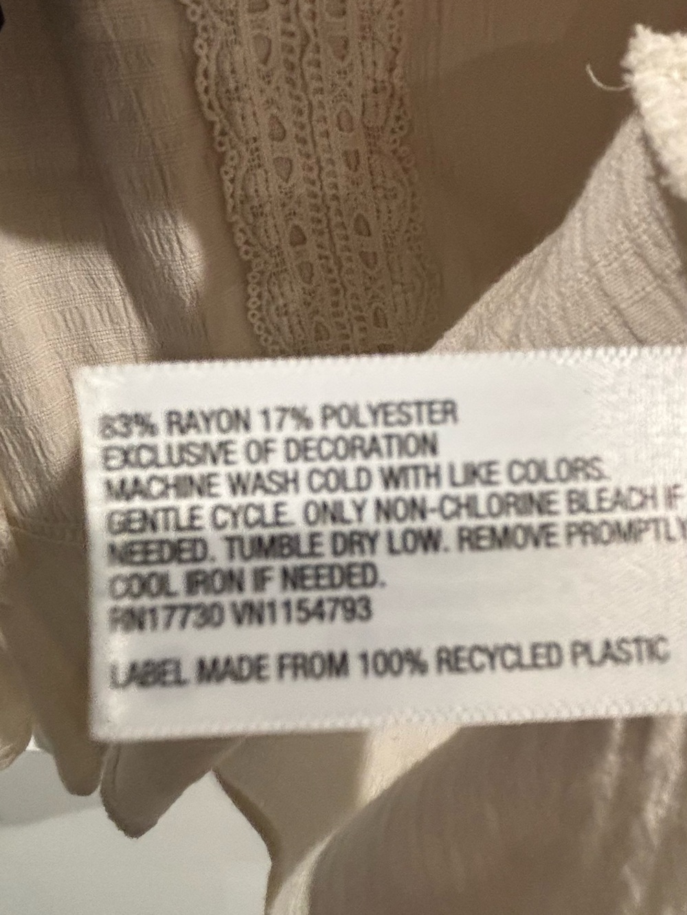 KNOX ROSE Cream Lace-Crochet Trim BoHo Peasant Top
SZ. M - Picture 4 of 6